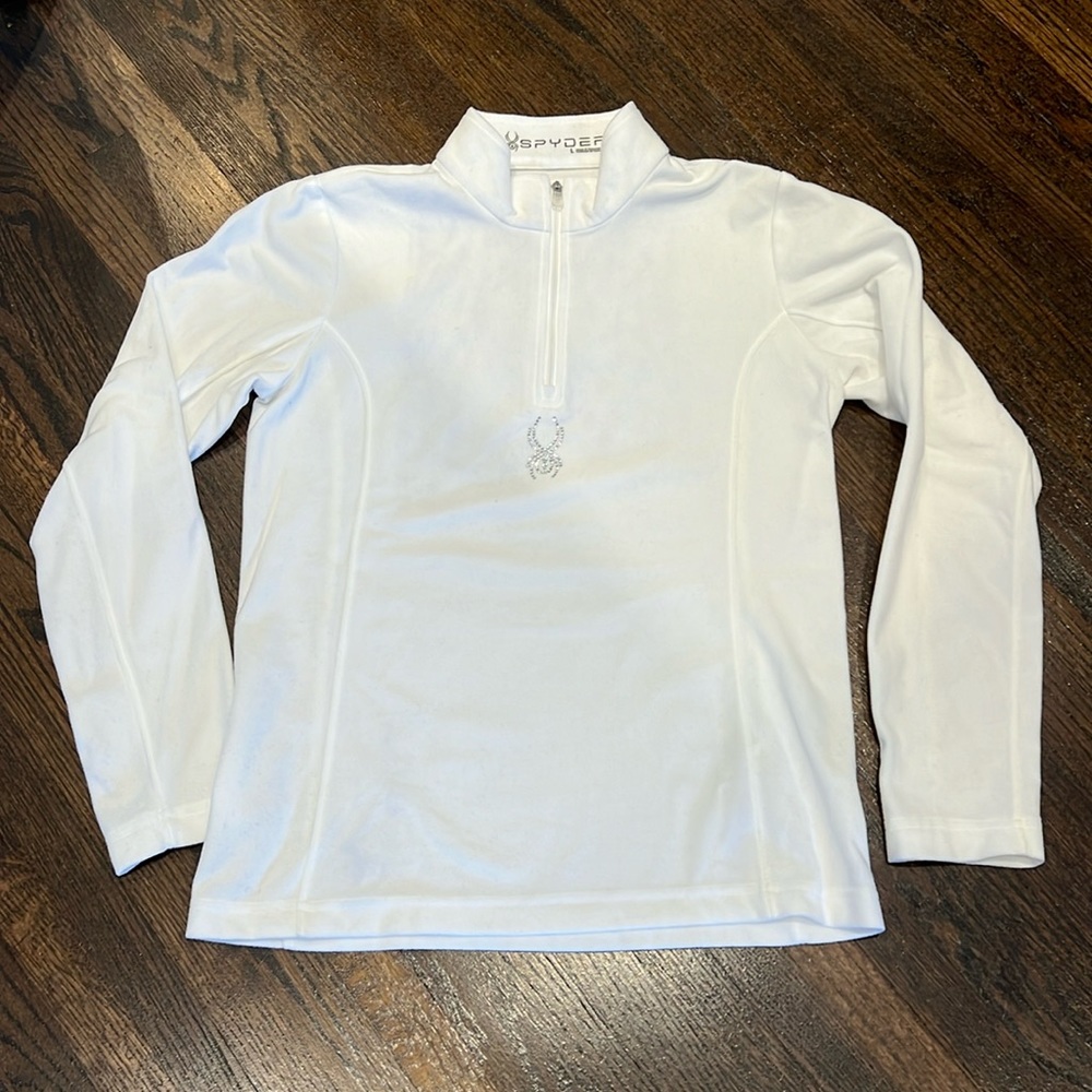 Spyder 3/4 zip pullover white